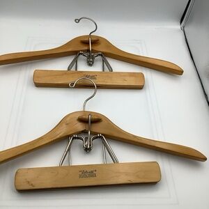 (2) setwell wooden suit hangers